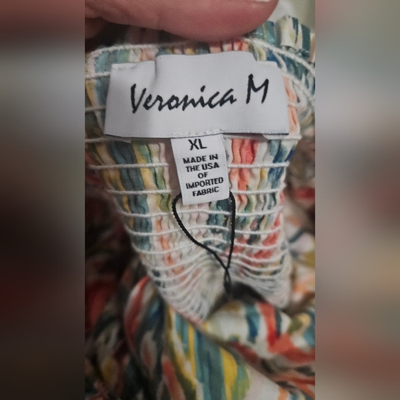 VERONICA M Polly Poplin Puff Sleeve Blouse In Multi Printed. Size XL NWOT - Picture 5 of 13